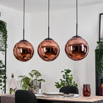 Glam Modern Copper-Toned Linear Pendant Light for Dining Room Living Room - Parrot Uncle UK