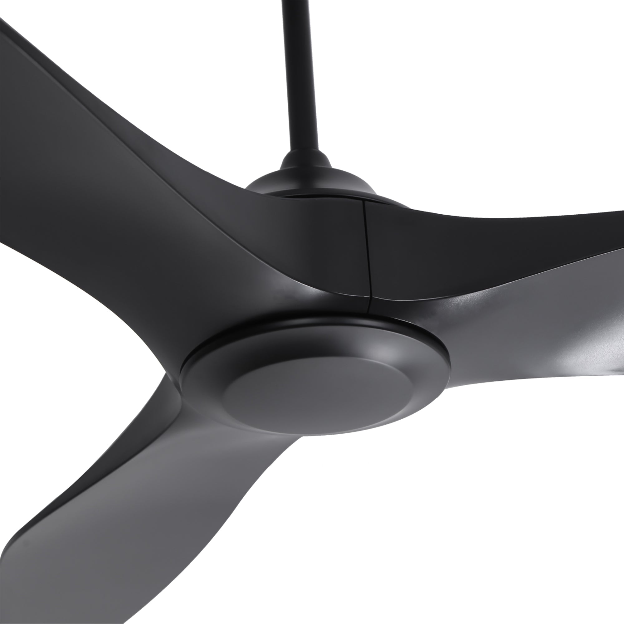 100 Inch Simon Black IP44 Outdoor Downrod Mount Ceiling Fan with Remote Control - Parrot Uncle UK