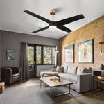 60" Parvez Modern DC Motor Downrod Mount Reversible Ceiling Fan with Lighting and Remote Control - Parrot Uncle UK