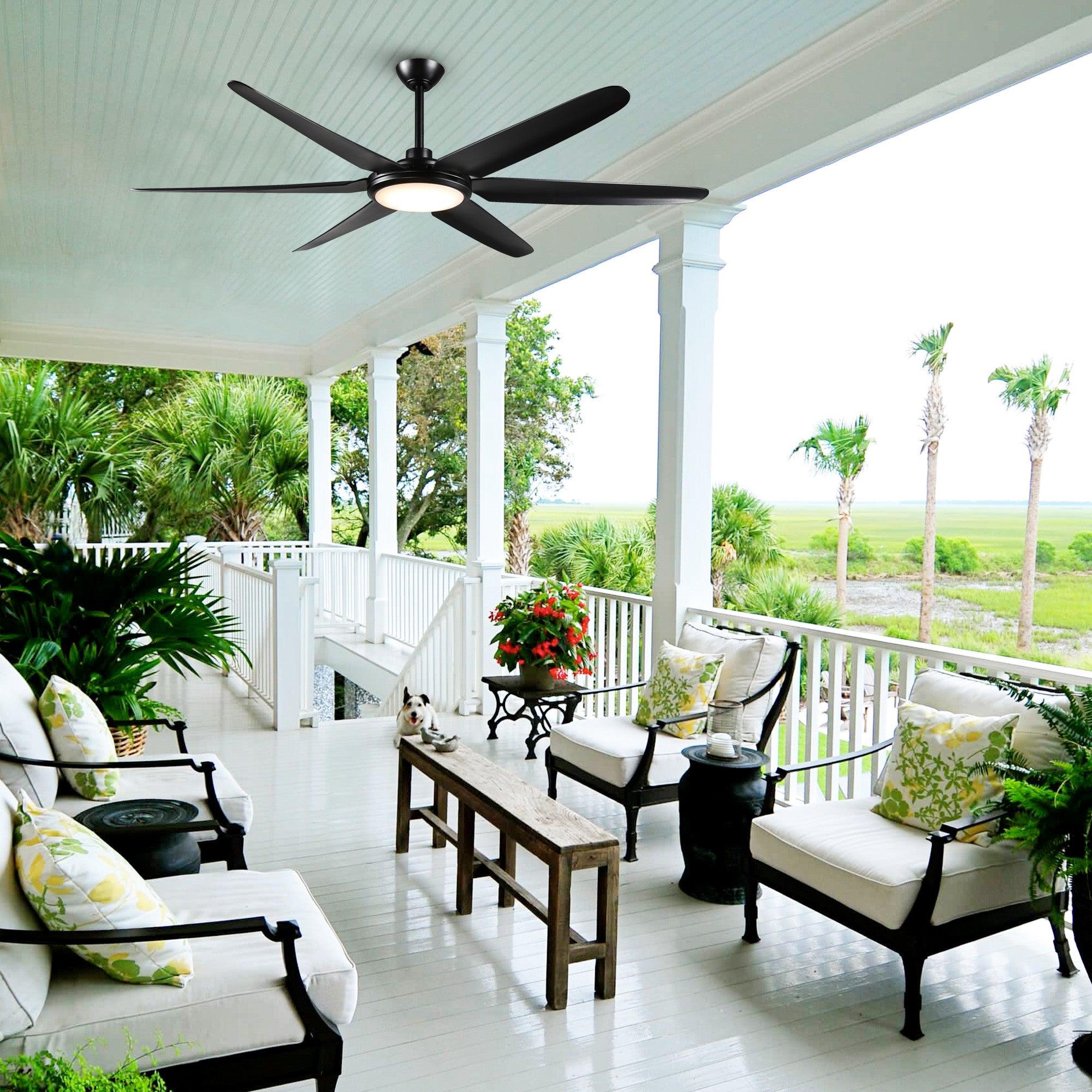 165cm (65") Industrial DC Motor Downrod Mount Ceiling Fan with Lighting and Remote Control
