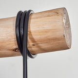 Scandinavian Rustic Wood and Geometric Wire Cage Linear Pendant Light for Kitchen Dining Room - Parrot Uncle UK