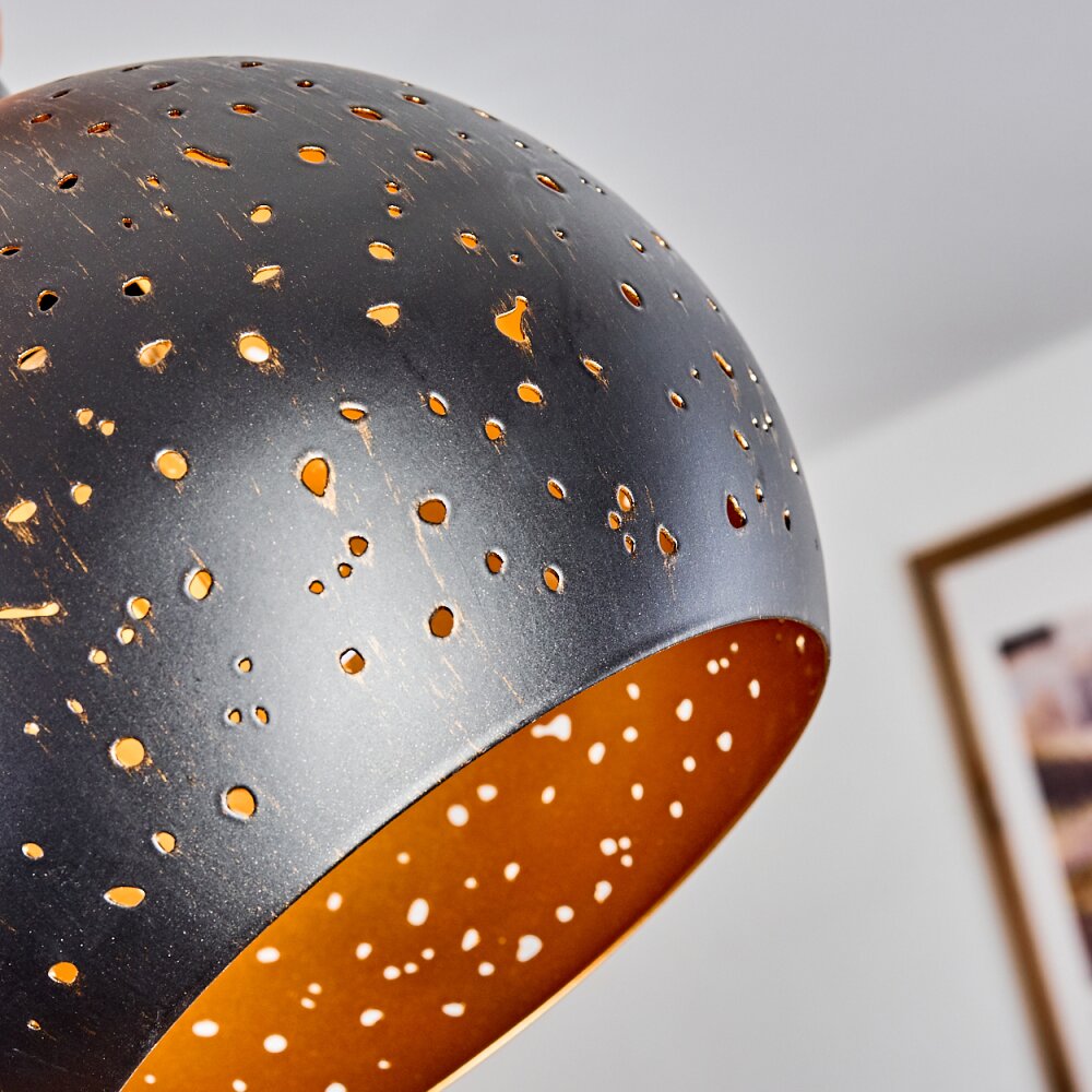 Bohemian Rustic Wood & Perforated Metal Cluster Pendant Light for Dining Room Living Room - Parrot Uncle UK