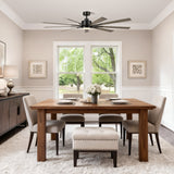 72 Inch Aries Black Downrod Mount LED Windmill Ceiling Fan with Remote Control - Parrot Uncle UK