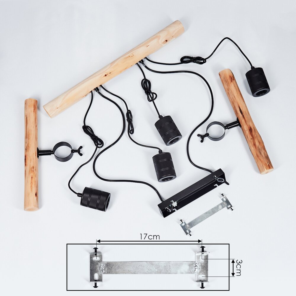 Industrial Vintage Double Wood Beam & Edison Cluster Pendant Light for Dining Room Living Room - Parrot Uncle UK