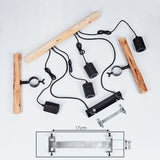 Industrial Vintage Double Wood Beam & Edison Cluster Pendant Light for Dining Room Living Room - Parrot Uncle UK