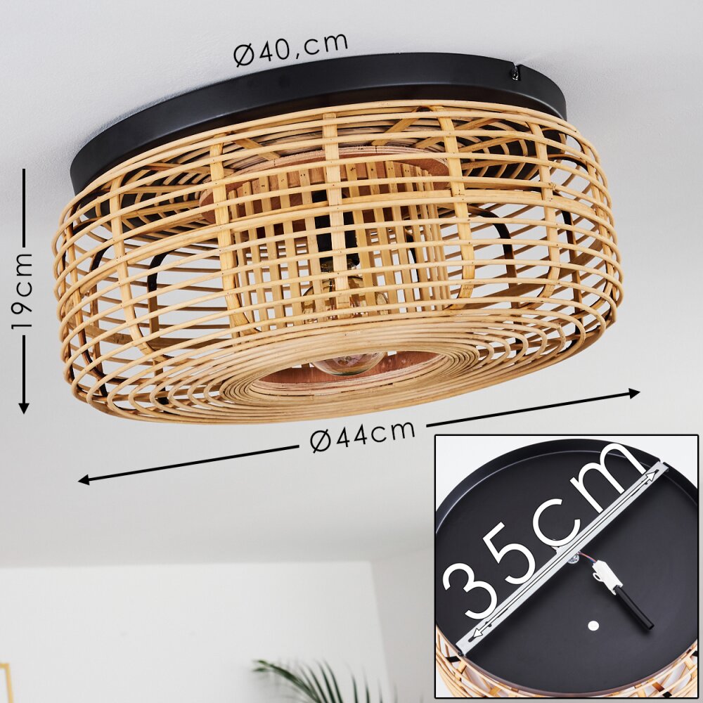 Natural Bohemian Flush Ceiling Light for Bedroom Living Room - Parrot Uncle UK
