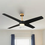 60" Parvez Modern DC Motor Downrod Mount Reversible Ceiling Fan with Lighting and Remote Control - Parrot Uncle UK