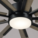 72 Inch Aries Black Downrod Mount LED Windmill Ceiling Fan with Remote Control - Parrot Uncle UK