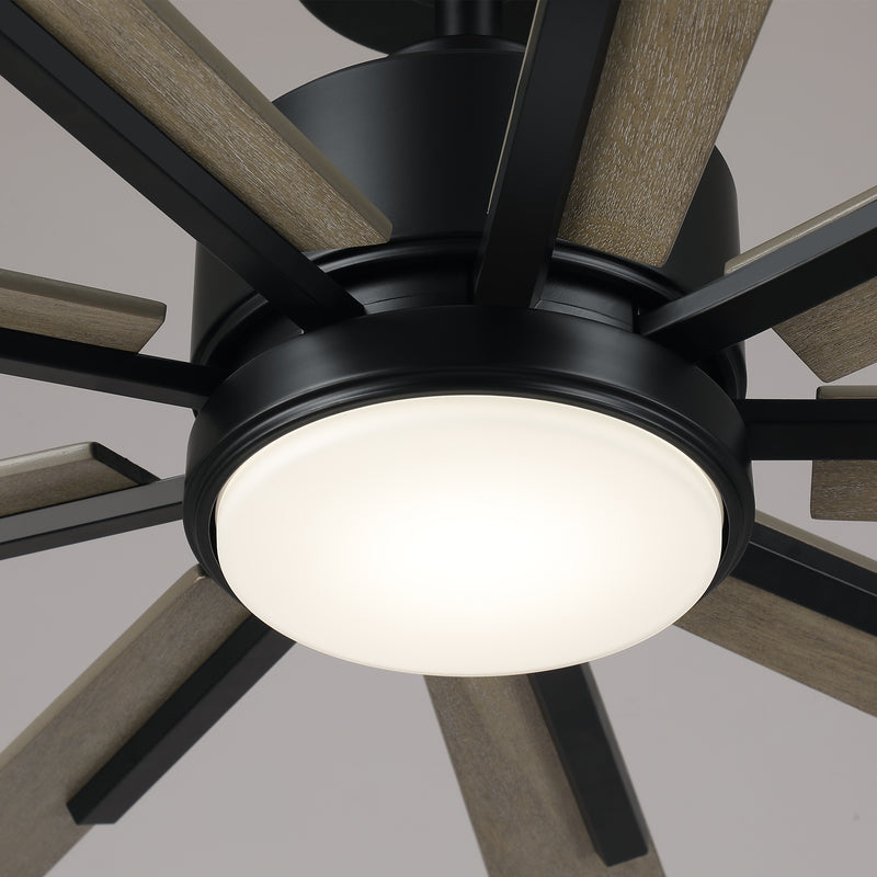 72 Inch Aries Black Downrod Mount LED Windmill Ceiling Fan with Remote Control - Parrot Uncle UK