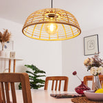 Natural Rustic Bamboo Pendant Light for Kitchen Dining Room - Parrot Uncle UK