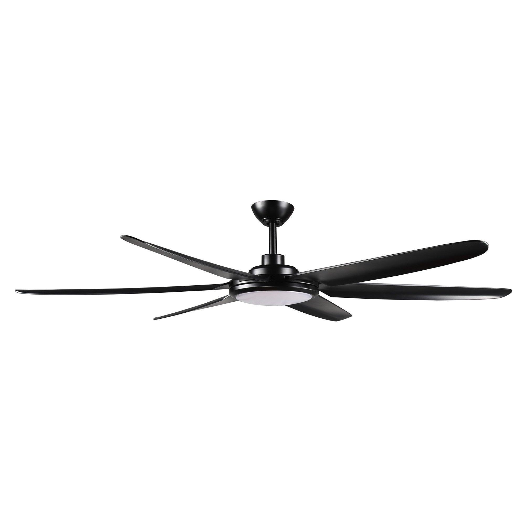 65" Industrial DC Motor Downrod Mount Ceiling Fan with Lighting and Remote Control - Parrot Uncle UK