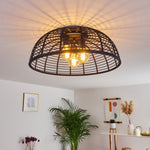 Industrial Bohemian Flush Ceiling Light for Living Room Bedroom - Parrot Uncle UK