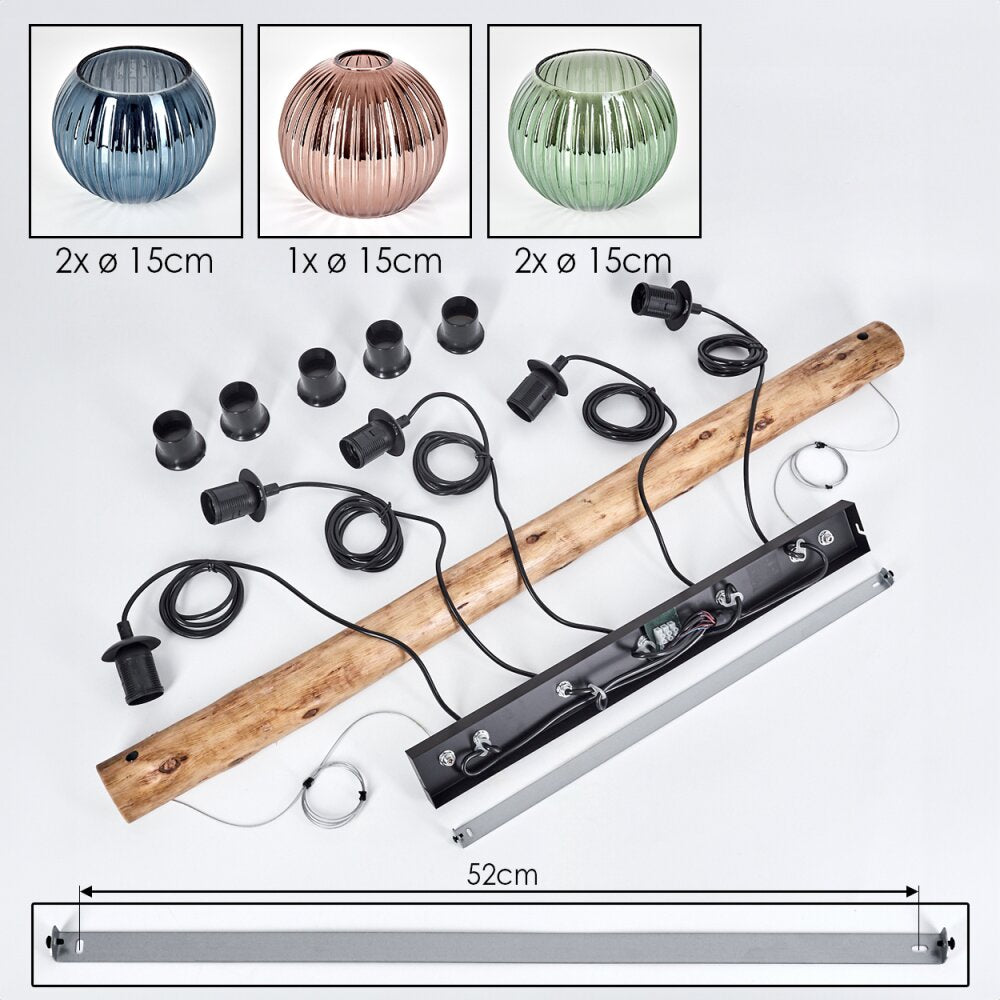 Bohemian Colorful Glass and Rustic Linear Pendant Light for Dining Room Living Room - Parrot Uncle UK