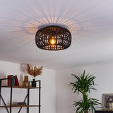 Modern Rustic Flush Ceiling Light for Living Room Bedroom - Parrot Uncle UK