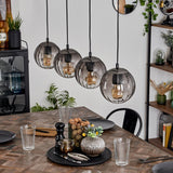 Mid-Century Modern Smoked Linear Pendant Light for Dining Room Living Room - Parrot Uncle UK