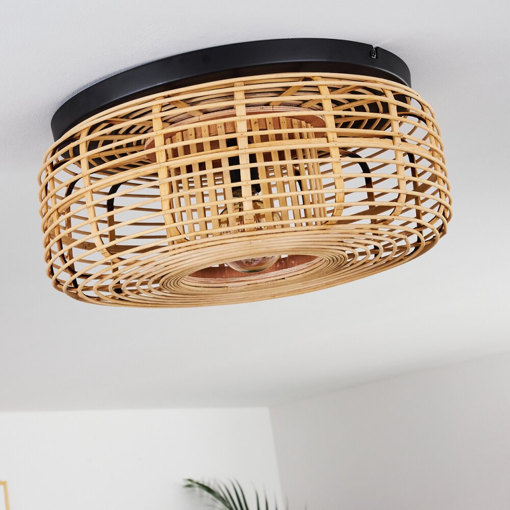 Natural Bohemian Flush Ceiling Light for Bedroom Living Room - Parrot Uncle UK