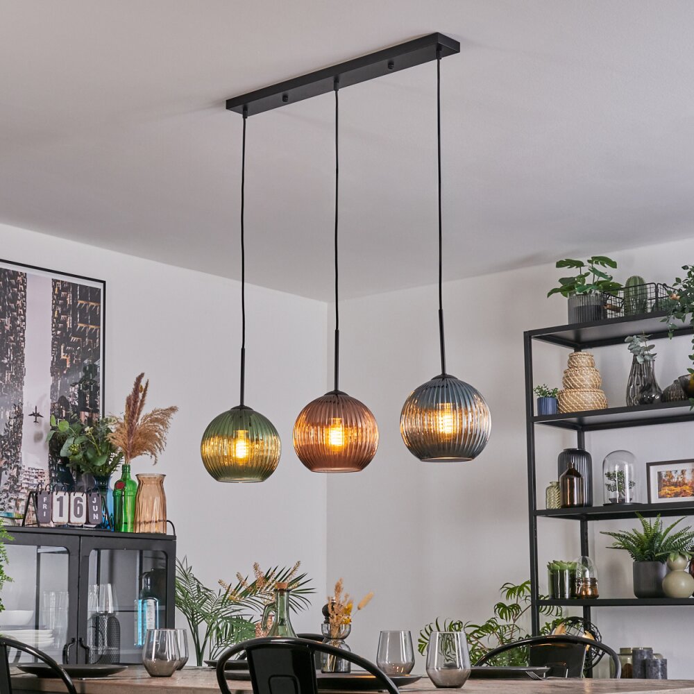Bohemian Colorful Textured Linear Pendant Light for Dining Room Living Room - Parrot Uncle UK