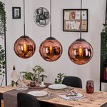 Glam Modern Copper-Toned Linear Pendant Light for Dining Room Living Room - Parrot Uncle UK