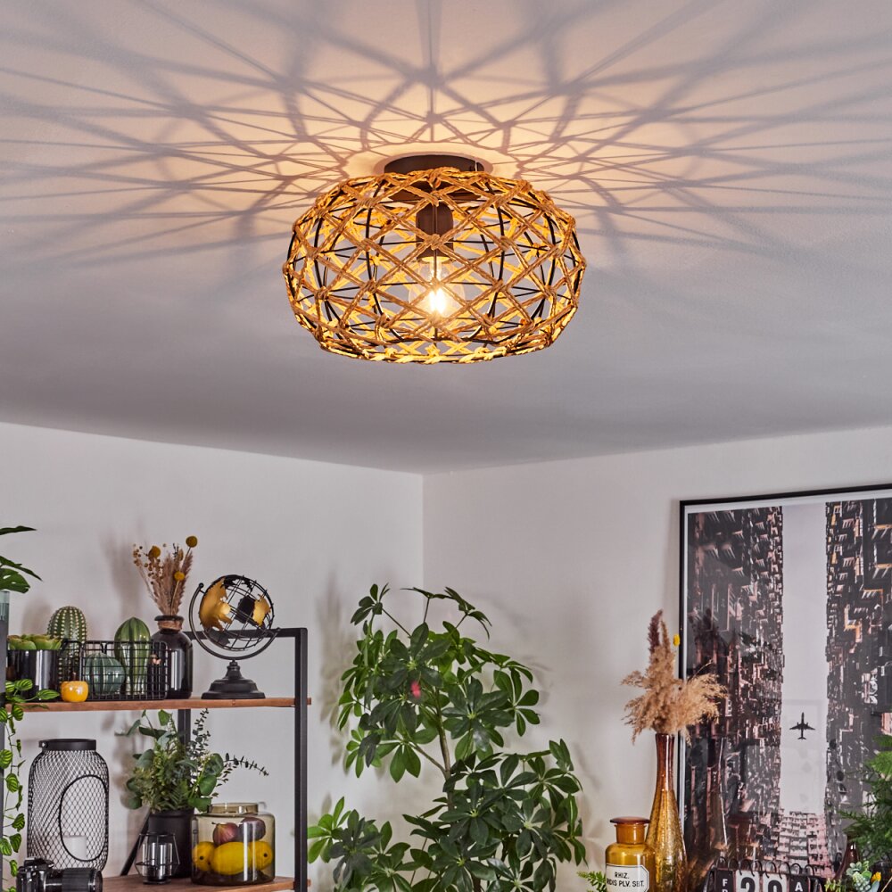Bohemian Woven Flush Ceiling Light for Living Room Bedroom - Parrot Uncle UK