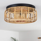 Natural Bohemian Flush Ceiling Light for Bedroom Living Room - Parrot Uncle UK