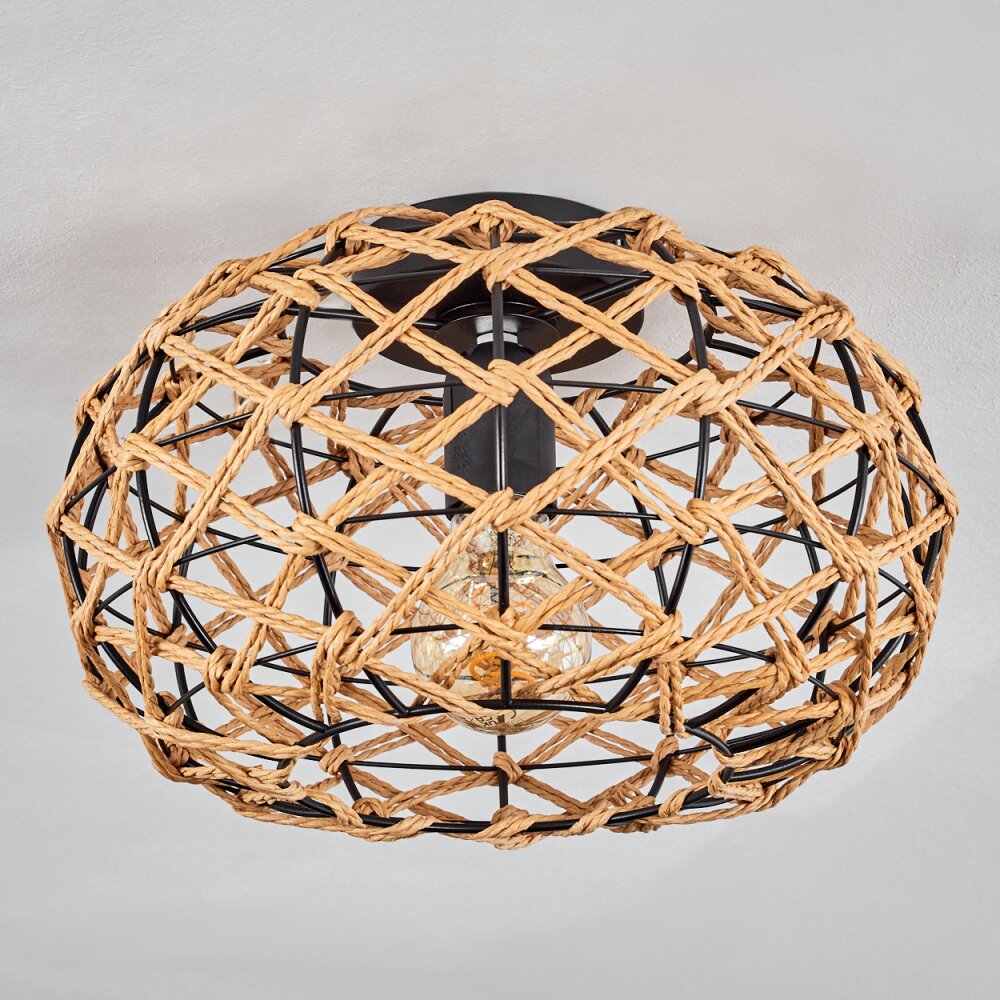 Bohemian Woven Flush Ceiling Light for Living Room Bedroom - Parrot Uncle UK