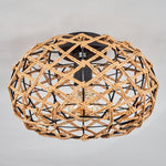 Bohemian Woven Flush Ceiling Light for Living Room Bedroom - Parrot Uncle UK