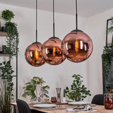 Glam Modern Copper-Toned Linear Pendant Light for Dining Room Living Room - Parrot Uncle UK