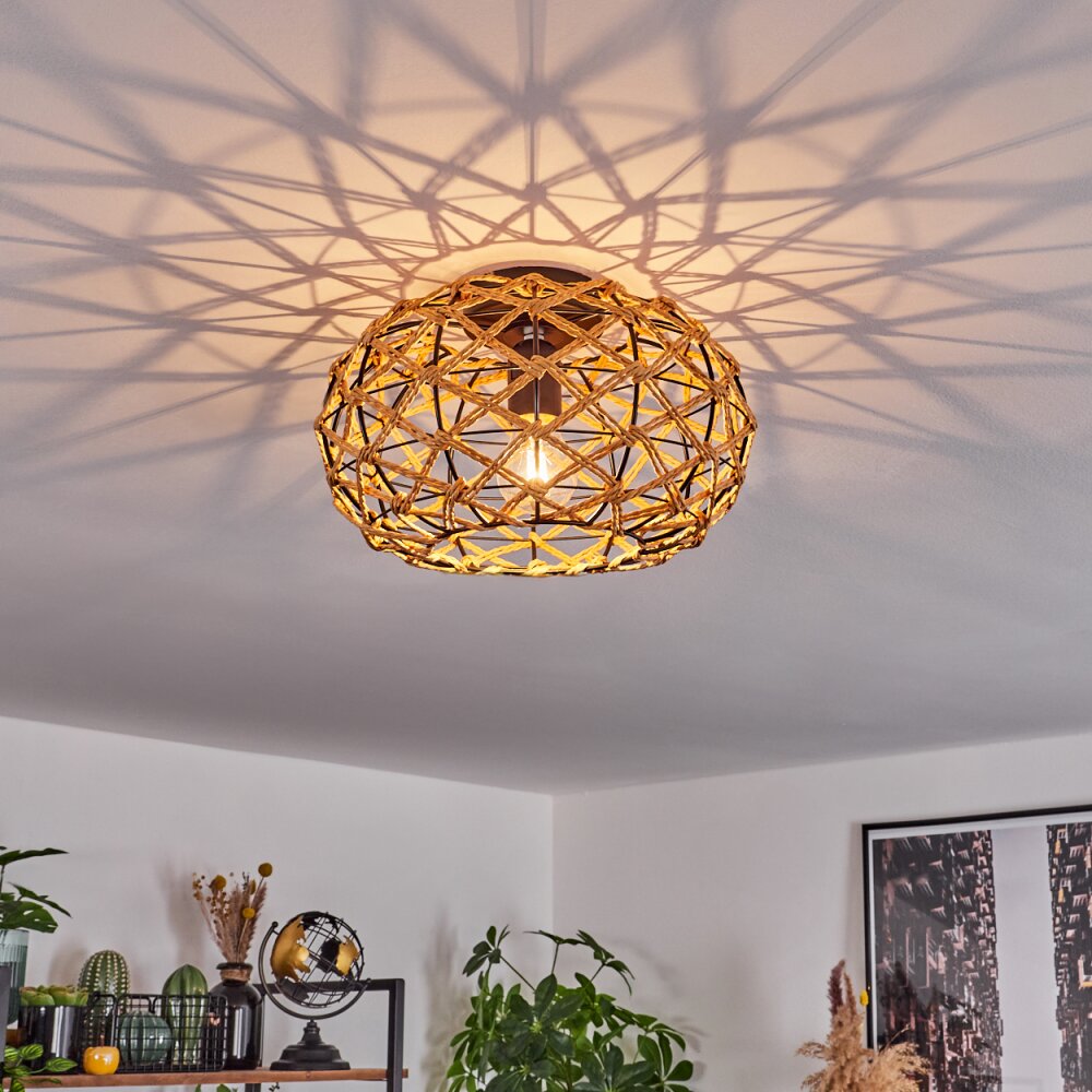 Bohemian Woven Flush Ceiling Light for Living Room Bedroom - Parrot Uncle UK