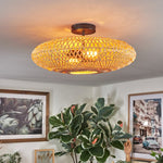 Modern Bohemian Flush Ceiling Light with Two Lights for Living Room Bedroom - Parrot Uncle UK