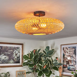 Modern Bohemian Flush Ceiling Light with Two Lights for Living Room Bedroom - Parrot Uncle UK