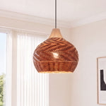 Bohemian Rattan Teardrop Pendant Light 48 cm Diameter