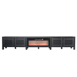 115''/292cm Living Room TV Stand with 36''/91cm Recessed Electric Fireplace