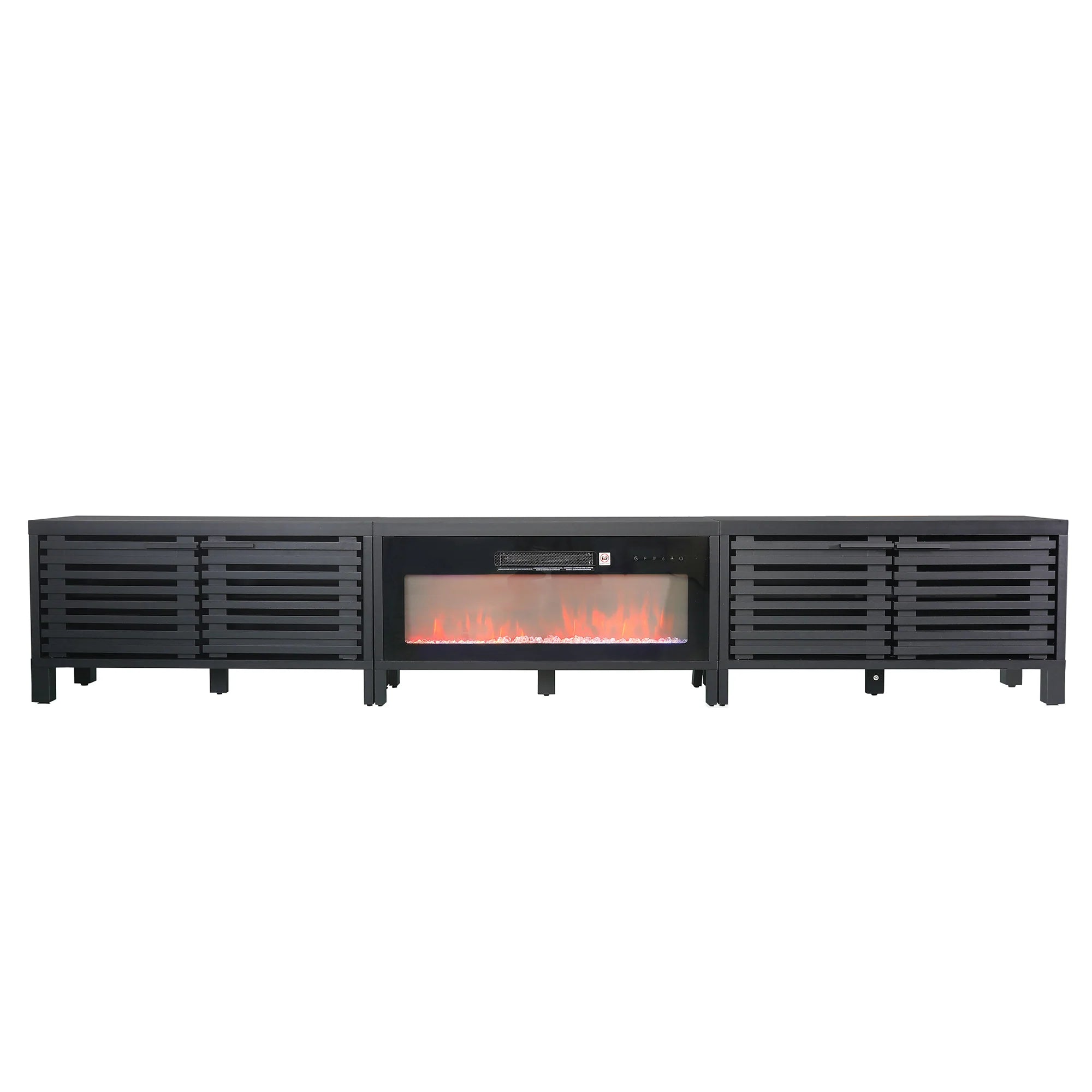 115''/292cm Living Room TV Stand with 36''/91cm Recessed Electric Fireplace
