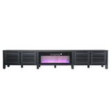 115''/292cm Living Room TV Stand with 36''/91cm Recessed Electric Fireplace