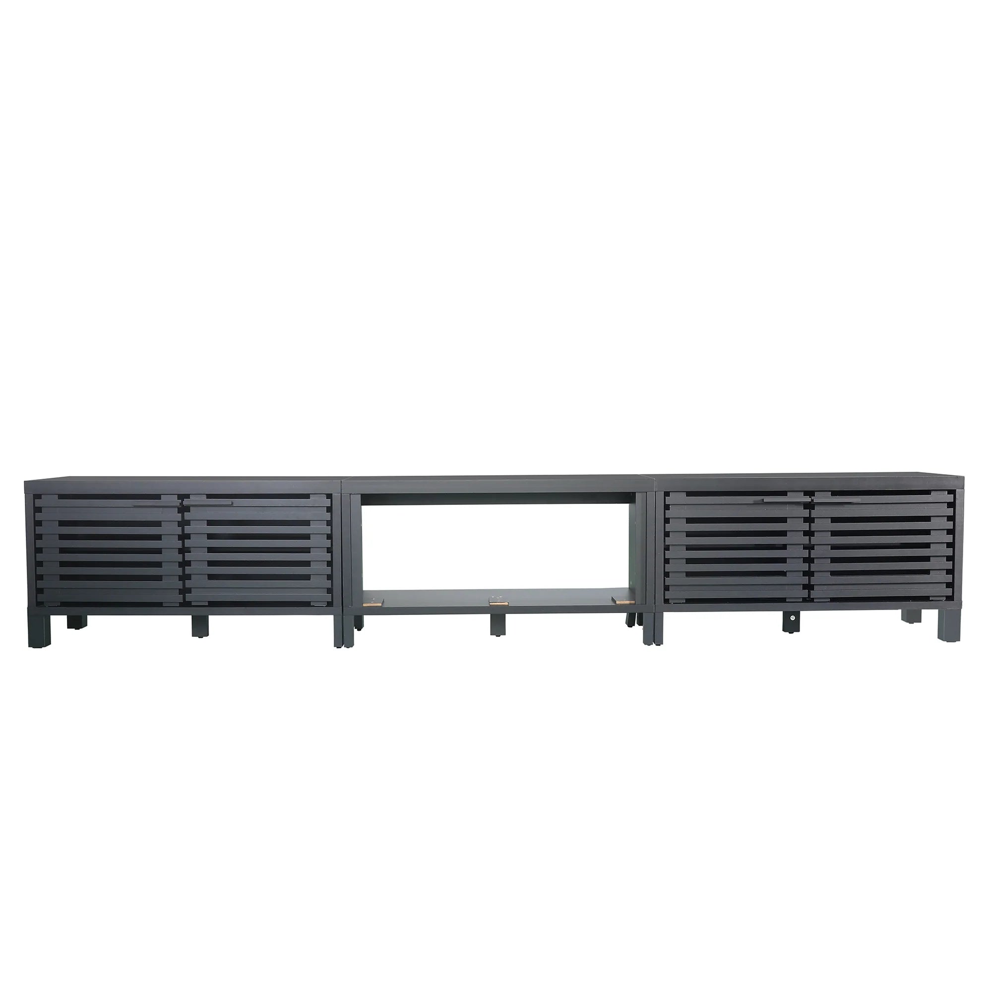 115''/292cm Living Room TV Stand with 36''/91cm Recessed Electric Fireplace