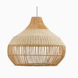 Bohemian Rattan Ceiling Light for Living Room Bedroom - Natural Woven Design