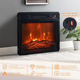 18" Modern Black Insert Electric Fireplace with Remote Control