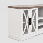 Ashford 93"/236cm White TV Stand With Storage Cabinets & 36"/91cm Electric Fireplace