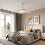 Ella Quiet Ceiling Fan White 106cm (42”) with 5 Blades and LED Light