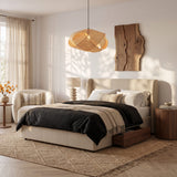 BEATRIZ Earthy Wabi-Sabi Wave Bamboo Pendant Light 50 cm Diameter