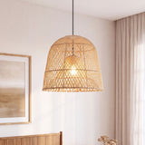 Scandinavian Minimalist Rattan Pendant Light 38 cm Diameter
