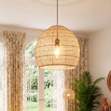 Earthy Minimalist Weave Rattan Pendant Light 40 cm Diameter
