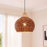 Bohemian Rattan Teardrop Pendant Light 48 cm Diameter