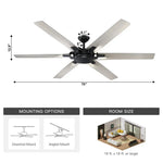 70" Industrial Ceiling Fan with Remote Control - Parrot Uncle UK