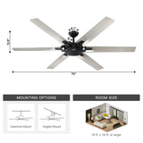 70" Industrial Ceiling Fan with Remote Control - Parrot Uncle UK