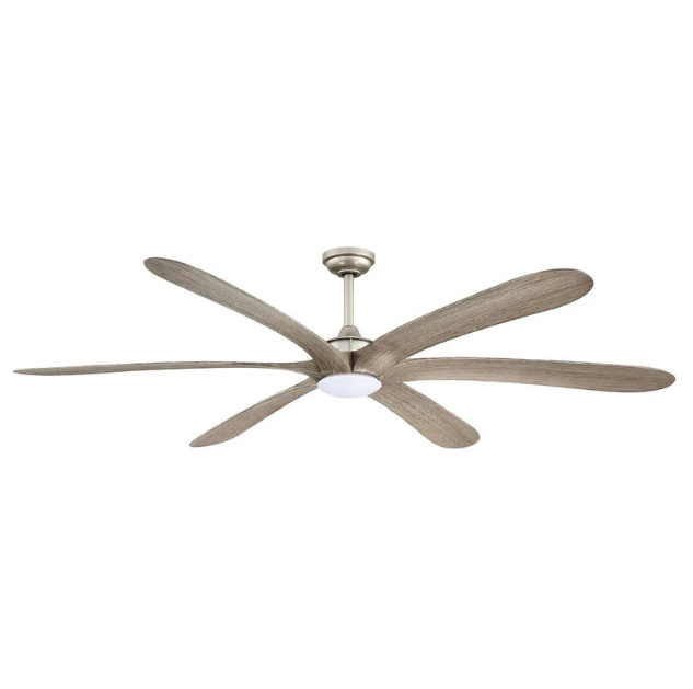 189cm (72") Jaydn Farmhouse Satin Nickel DC Motor Downrod Mount Reversible Ceiling Fan with Lighting and Remote Control
