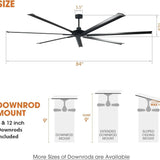 84 Inch 100 Inch Silent Storm Extra Large Ceiling Fan with Remote Control