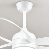 MAXI White Ceiling Fan Ø132 cm Silent with LED Light DC 40W