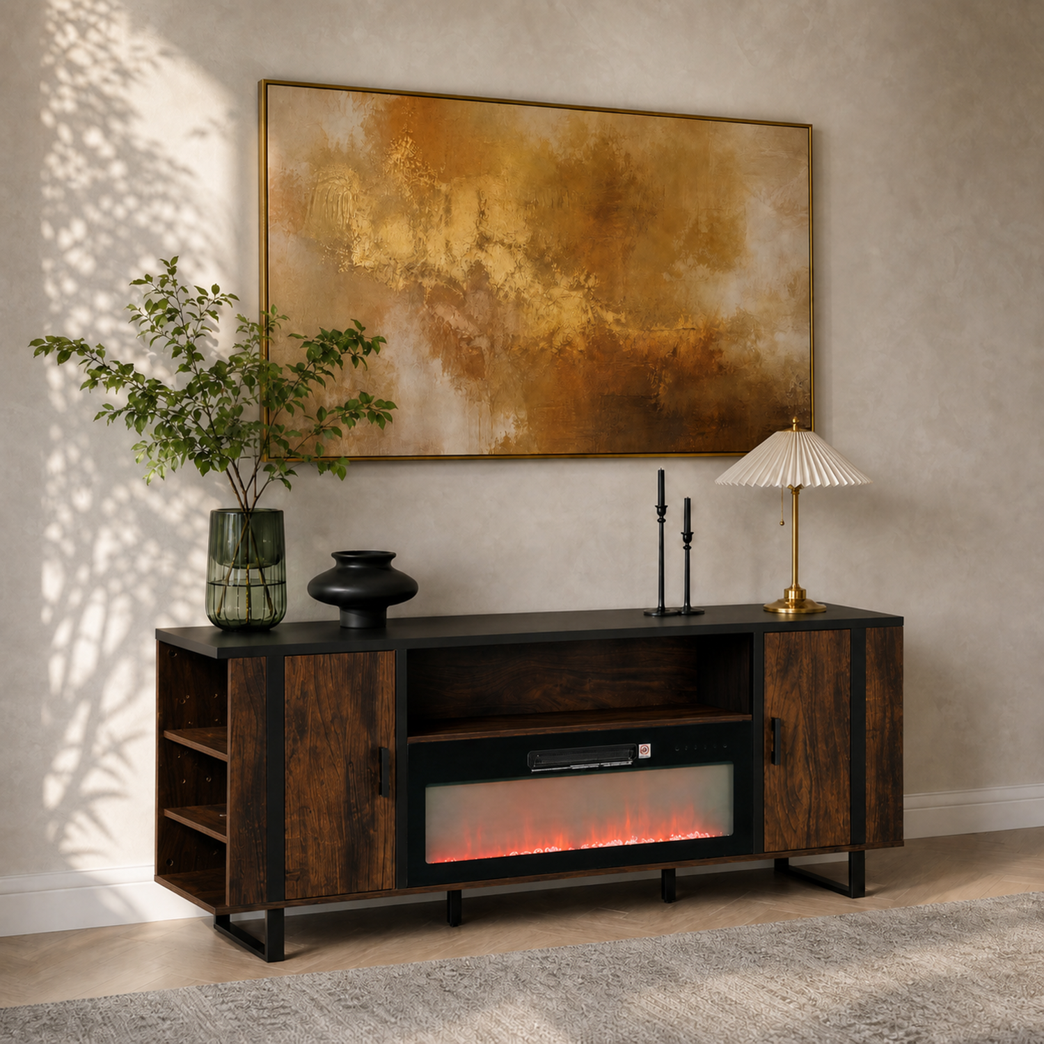 Camber 72" / 183cm TV Stand With 36'' / 91cm Electric Fireplace