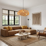 BEATRIZ Earthy Wabi-Sabi Wave Bamboo Pendant Light 50 cm Diameter